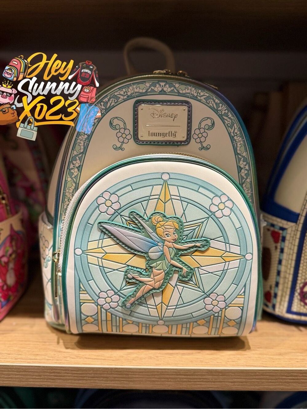 Loungefly Disney Peter Pan Tinker Bell Iridescent Stained Glass Mini Backpack